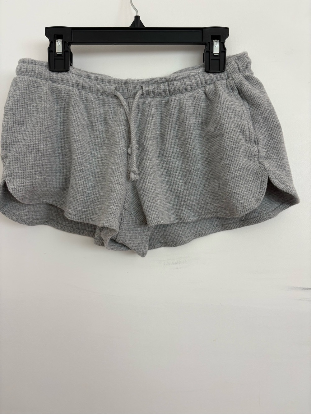 Brandy Melville Light Gray Waffle Knit Lounge Shorts